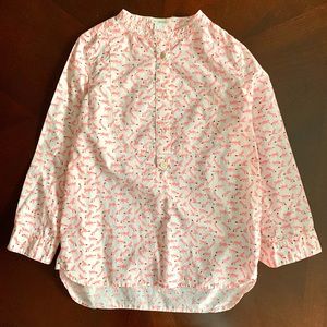 Crewcuts Pink Fox Blouse Tunic Sz8